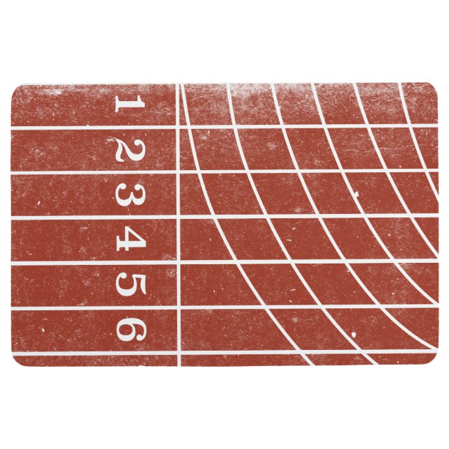 Red Running Track gestörter Style Floor Mat Bodenmatte (Vorderseite)