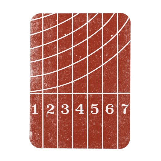 Red Running Track gestörtes Style Magnet (Vertikal)