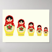 Red russian matryoshka nesting dolls poster (Vorne)