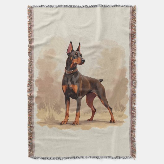 Red Rust Brown Doberman Pinscher Dog Decke (Vorderseite Vertikal)
