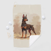 Red Rust Brown Doberman Pinscher Dog Golfhandtuch (Insitu)