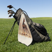 Red Rust Brown Doberman Pinscher Dog Golfhandtuch (Gras)