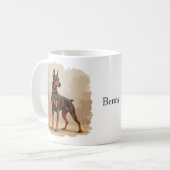 Red Rust Brown Doberman Pinscher Dog Kaffeetasse (Vorderseite Links)