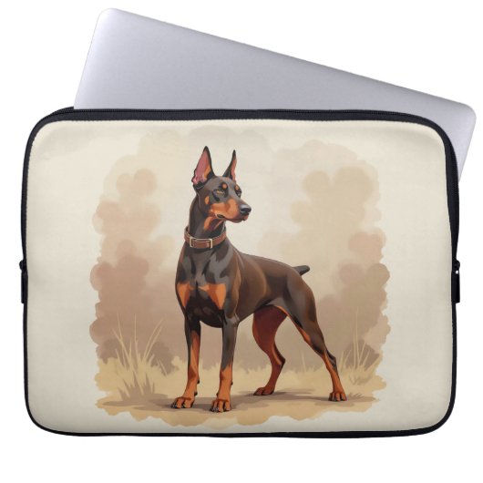 Red Rust Brown Doberman Pinscher Dog Laptopschutzhülle (Vorderseite)
