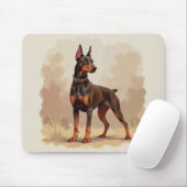 Red Rust Brown Doberman Pinscher Dog Mousepad (Mit Mouse)