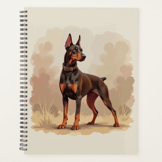Red Rust Brown Doberman Pinscher Dog Planer (Vorderseite)