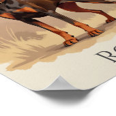 Red Rust Brown Doberman Pinscher Dog Poster (Ecke)