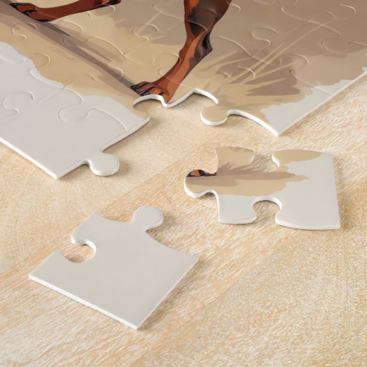 Red Rust Brown Doberman Pinscher Dog Puzzle (Seite)