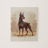 Red Rust Brown Doberman Pinscher Dog Puzzle (Vertikal)