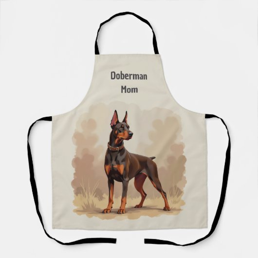 Red Rust Brown Doberman Pinscher Dog Schürze (Vorderseite)