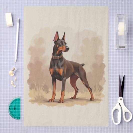 Red Rust Brown Doberman Pinscher Dog Seidenpapier (Handwerk)