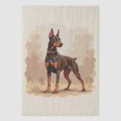 Red Rust Brown Doberman Pinscher Dog Seidenpapier (Vorderseite)