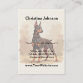 Red Rust Brown Doberman Pinscher Dog Visitenkarte (Rückseite)