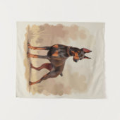 Red Rust Brown Doberman Pinscher Dog Wandteppich (Vorderseite (Horizontal))