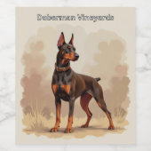 Red Rust Brown Doberman Pinscher Dog Weinetikett (Einzelnes Label)