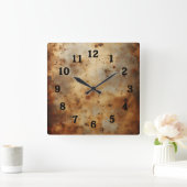 red rust on steel quadratische wanduhr (Zuhause)