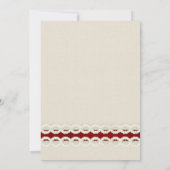 Red Rustic Burlap und Spitzen Country Hochzeit Einladung (Rückseite)