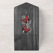 Red Rustic Butterfly All in One Wedite Einladung (Außenbereich)