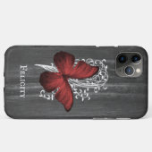 Red Rustic Butterfly Personalisiert Case-Mate iPhone Hülle (Rückseite (Horizontal))
