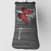 Red Rustic Butterfly Personalisierter Golf Head Co Golf Headcover (Rotieren 90)