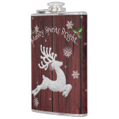 Red Rustic Christmas Reindeer Flask Flachmann (Links)