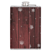 Red Rustic Christmas Reindeer Flask Flachmann (Rückseite)