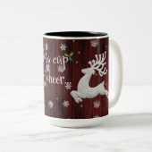 Red Rustic Christmas Rentier Coffee Tasse (VorderseiteRechts)
