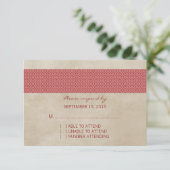 Red Rustic Damask RSVP Card Karte (Stehend Vorderseite)