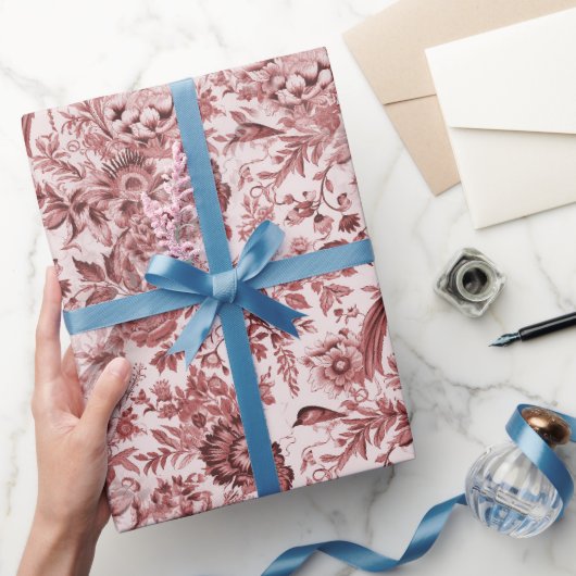 Red Rustic Elegance Französische Hütte Geschenkpapier (Schenken)