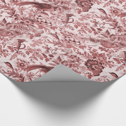 Red Rustic Elegance Französische Hütte Geschenkpapier (Ecke)