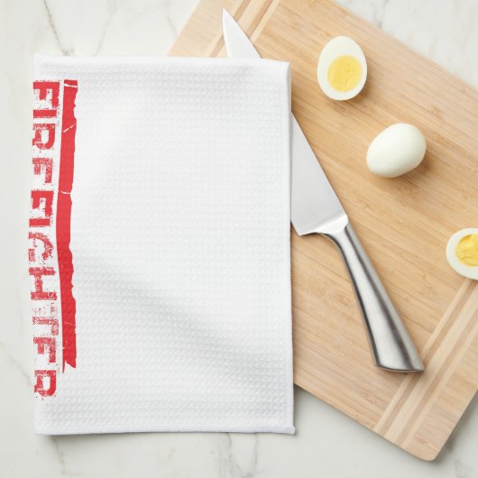 Red Rustic Feuerwehrmann Manly Cool Geschirrtuch (Viertel Falte)