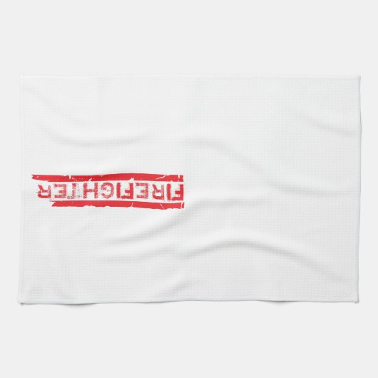 Red Rustic Feuerwehrmann Manly Cool Geschirrtuch (Horizontal)