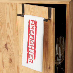 Red Rustic Feuerwehrmann Manly Cool Geschirrtuch