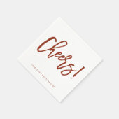 Red Rustic Hand Letter Cheers Wedding Serviette (Ecke)