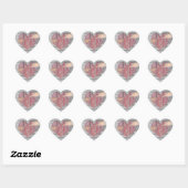 Red Rustic Heart Stickers (Blatt)
