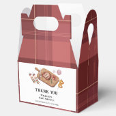 Red Rustic Kariert Country Baby Q Baby Dusche Geschenkschachtel (Geöffnet)