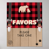 Red Rustic Kariert Lumberjack Baby Duwer Favoriten Poster (Vorne)