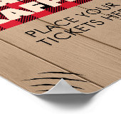 Red Rustic Kariert Lumberjack Diaper Raffle Poster (Ecke)