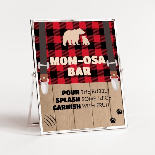 Red Rustic Kariert Lumberjack Mama Osa Bar Poster
