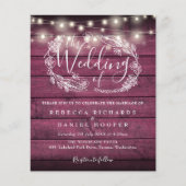 Red Rustic Lights Foto Hochzeit Einladung (Vorderseite)