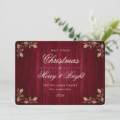 Red Rustic Merry and Bright Foto Weihnachten (Stehend Vorderseite)