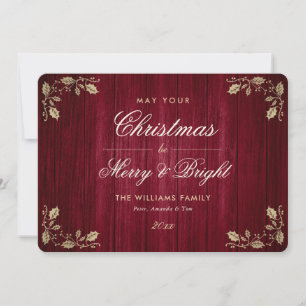 Red Rustic Merry and Bright Foto Weihnachten