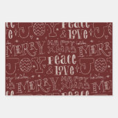 red rustic pattern Merry Christmas Geschenkpapier Set (Vorderseite 2)