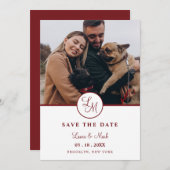 Red Rustic Photo Minimalist Wedding Initials (Vorne/Hinten)