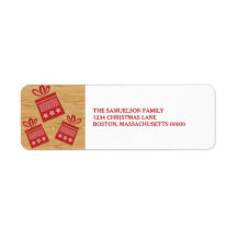 Red Rustic Presets Holiday Address Labels