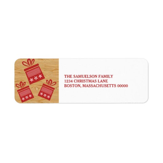 Red Rustic Presets Holiday Address Labels (Vorne)