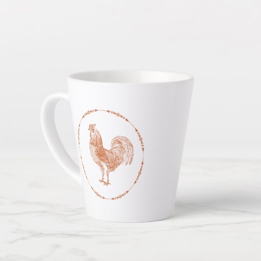 Red Rustic Rooster Milchtasse (Linke Ecke)