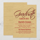 Red Rustic Script Abschluss Einladung (Vorne/Hinten)