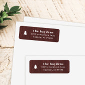 Red Rustic Tree Woodgrain Return Address Label