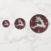 Red Rustic Weihnachts-Rentiertisch Confetti Konfetti (Vorderseiten)